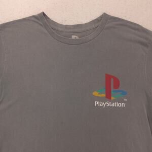 Playstation Casual Crew Neck Short Sleeve Graphic Shirt Mens Size Medium M Gray